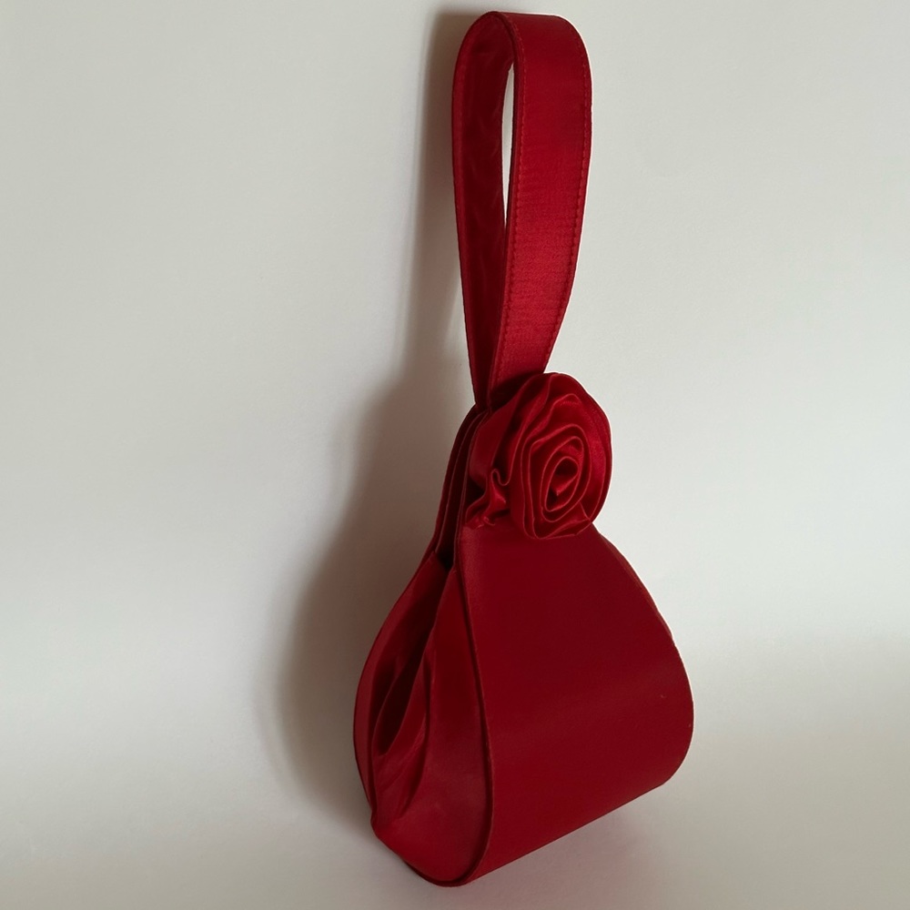 Vintage Red Rose Wristlet Evening Bag